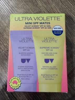 Ultra Violette Mini SPF Mates Set SPF 50 Velvet Screen & Supreme Screen NEW